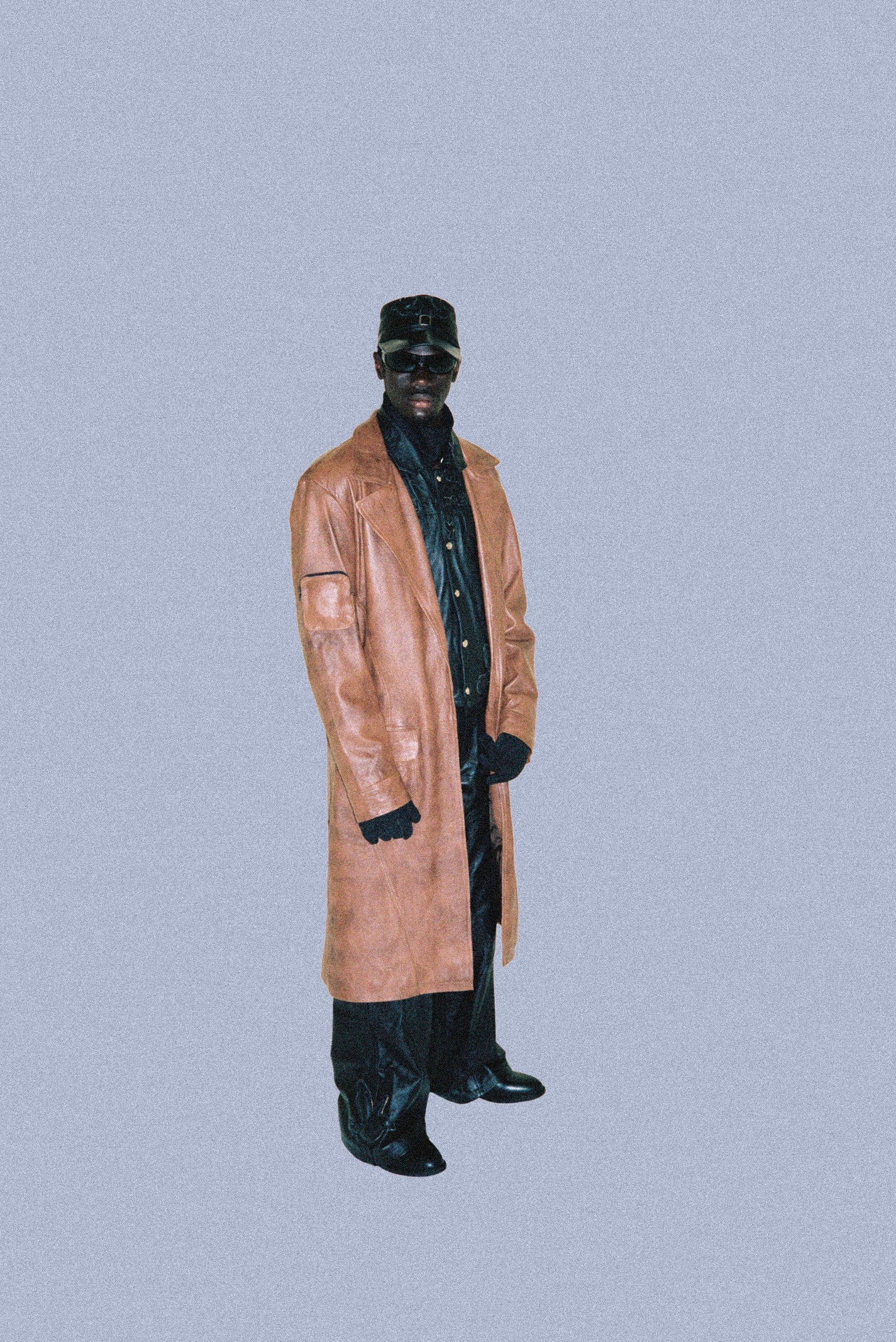 RUSTED LEATHER TRENCH COAT