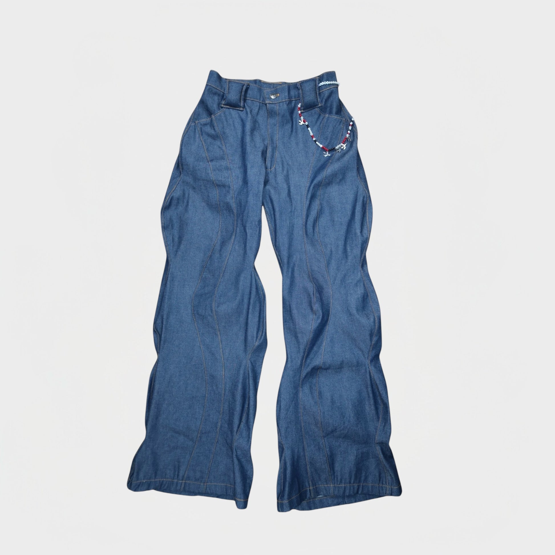 WAVY BAGGY PINCHED JEANS IN BLUE