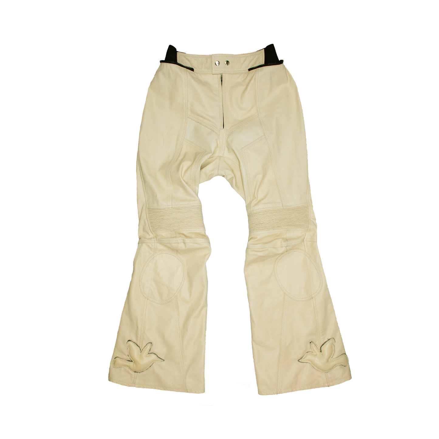 LADERA HEIGHTS LEATHER BIKER PANTS IN IVORY