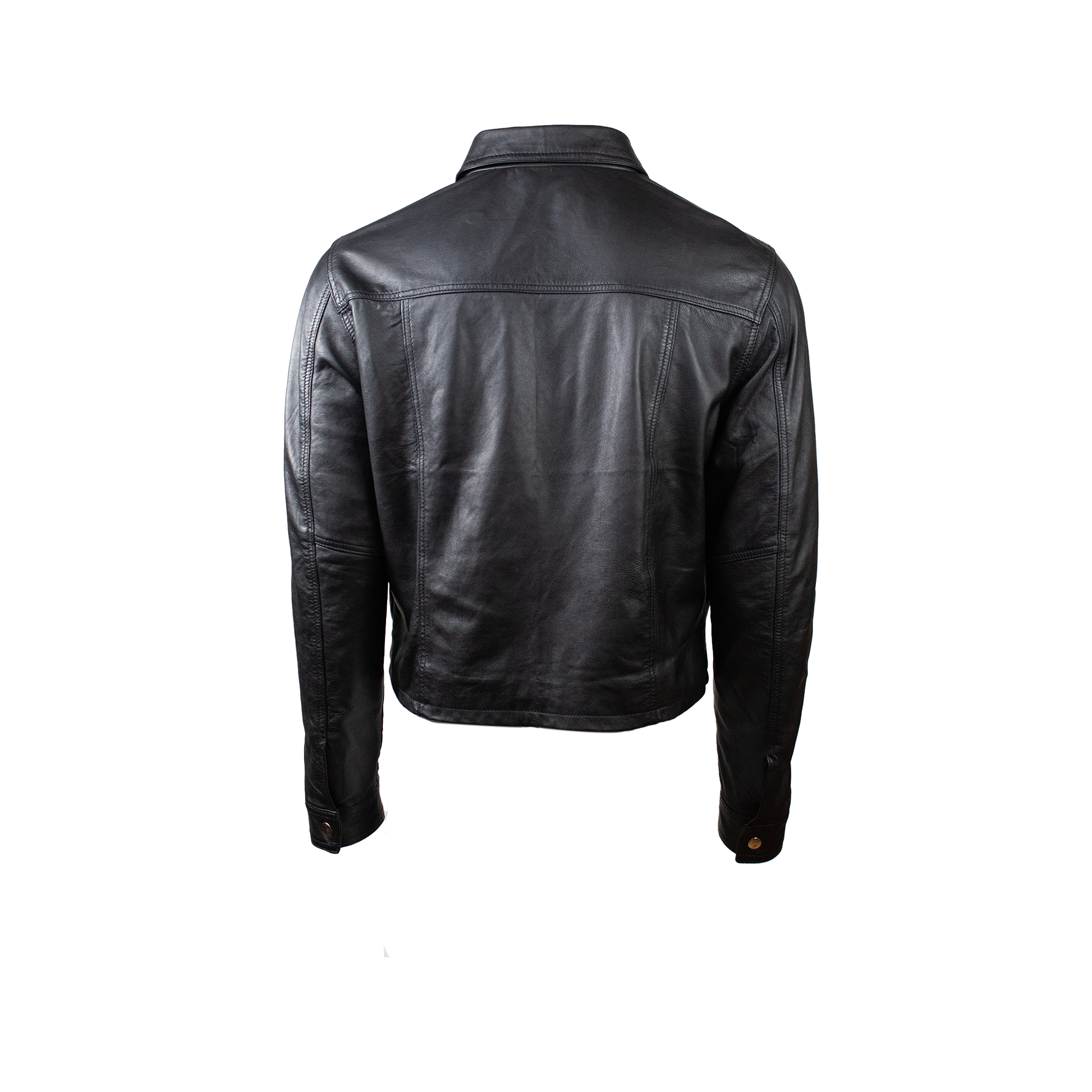 LEATHER 3D BIRD JACKET IN BLACK