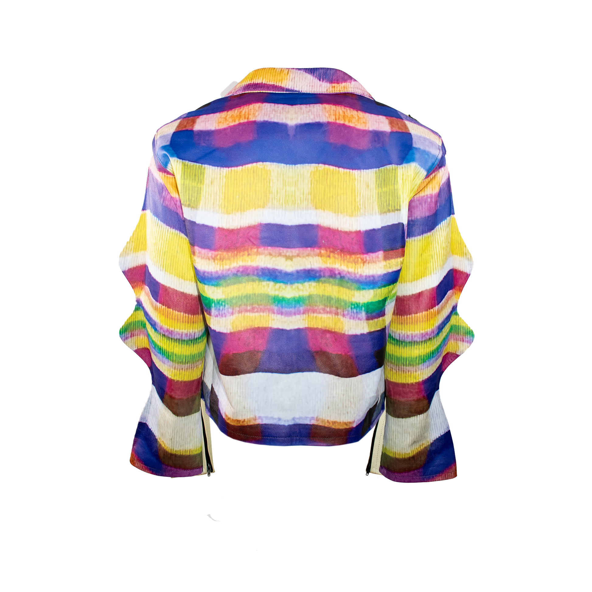 WAVY FLANNEL PRINTED PIXELATED LEATHER SHIRT