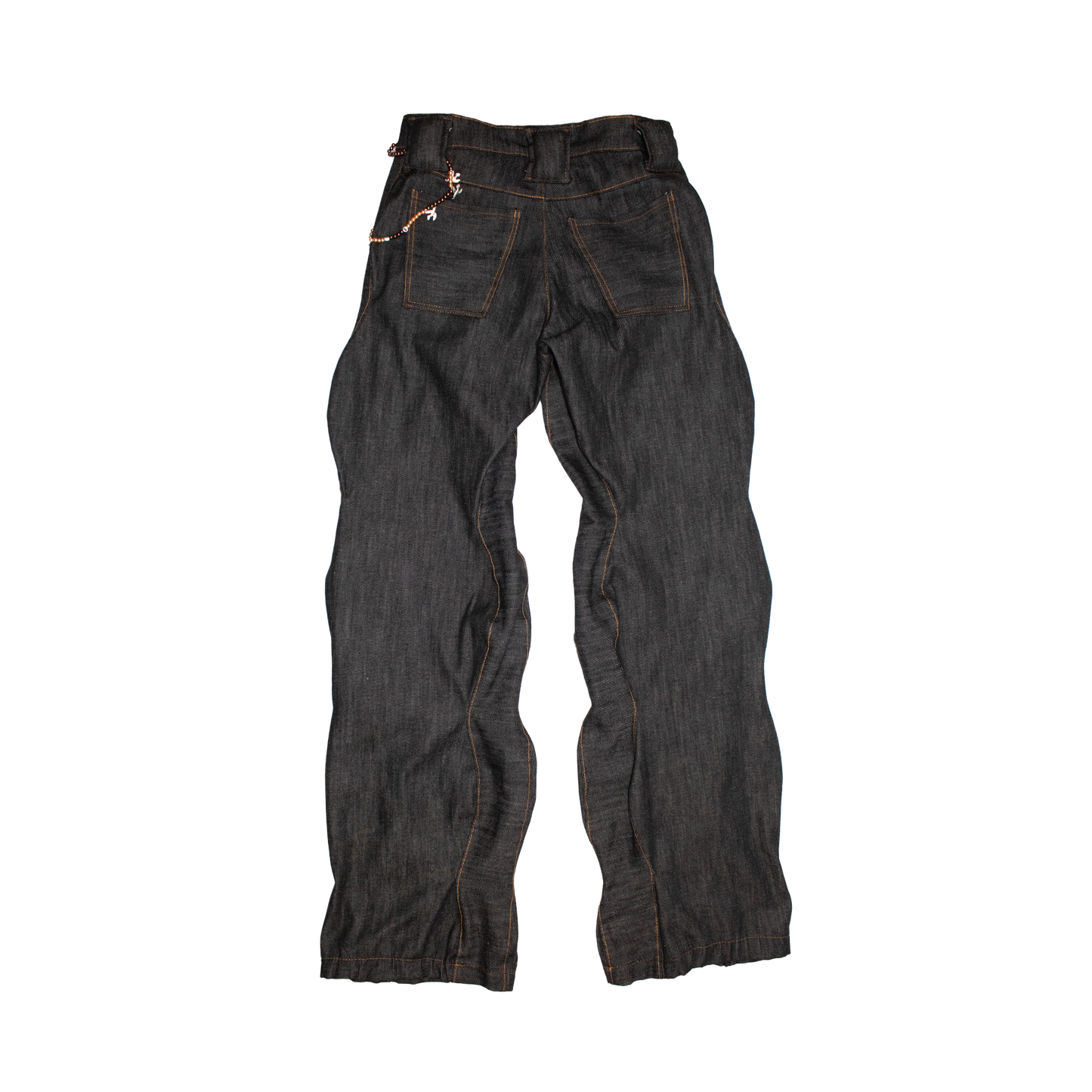 WAVY BAGGY  PINCHED JEANS IN BLACK