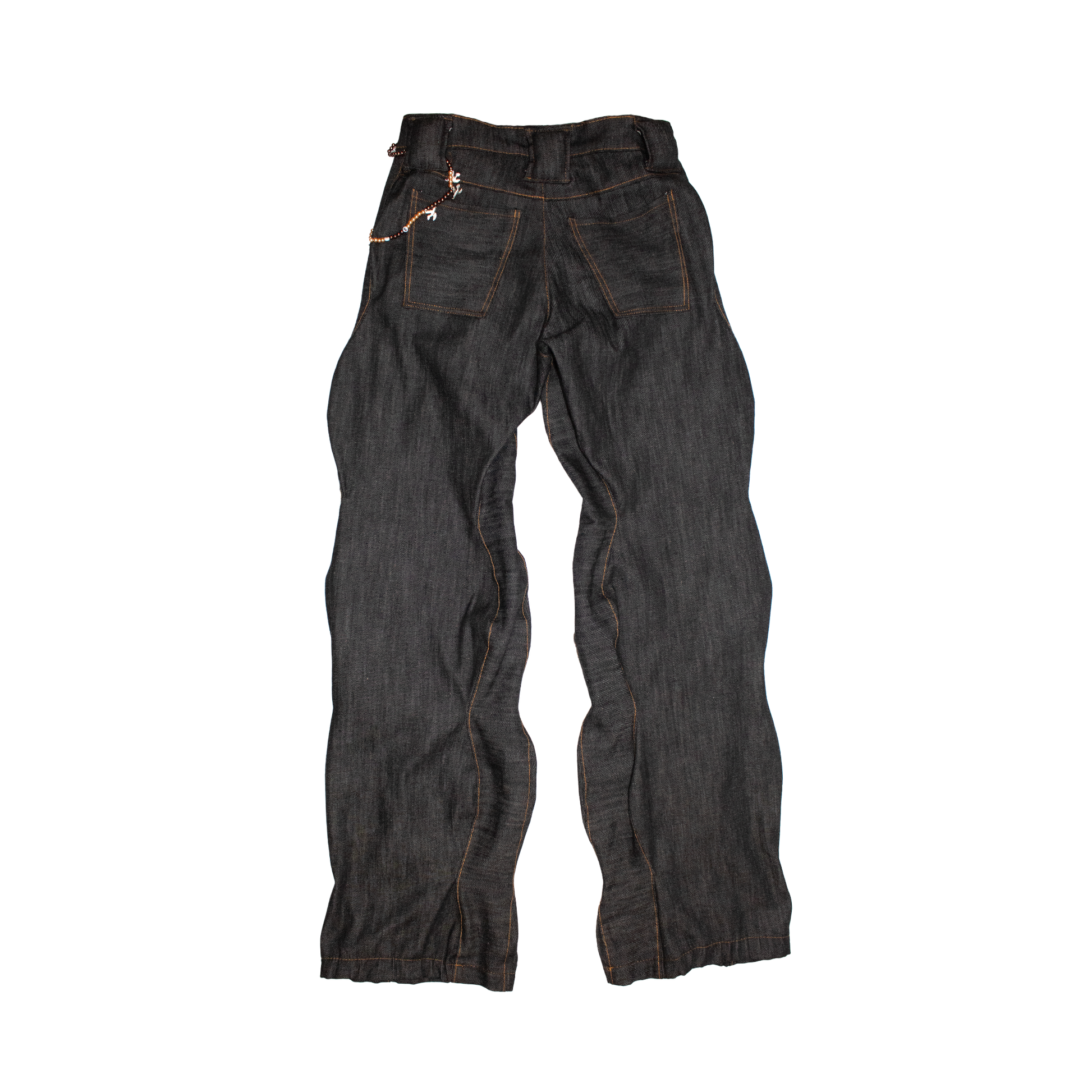 WAVY BAGGY  PINCHED JEANS IN BLACK