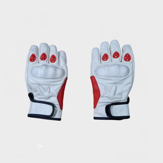 3D LEATHER BIRD  GLOVES IN RED