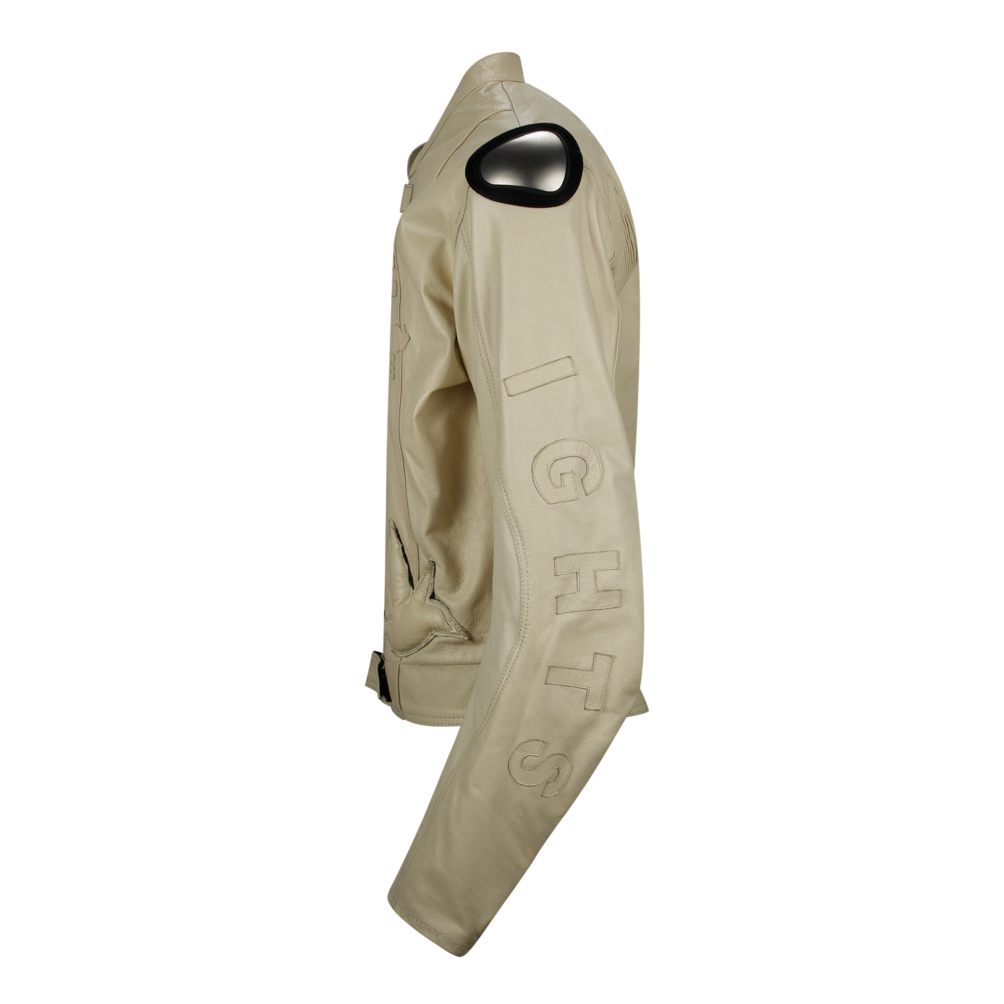 LADERA  HEIGHTS LEATHER BIKER JACKET IN IVORY