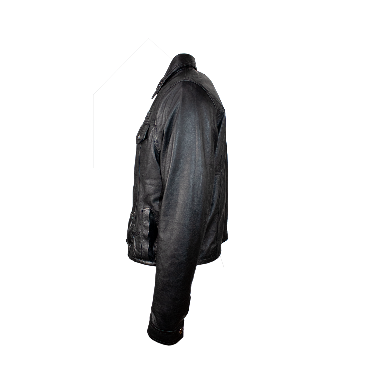 LEATHER 3D BIRD JACKET IN BLACK