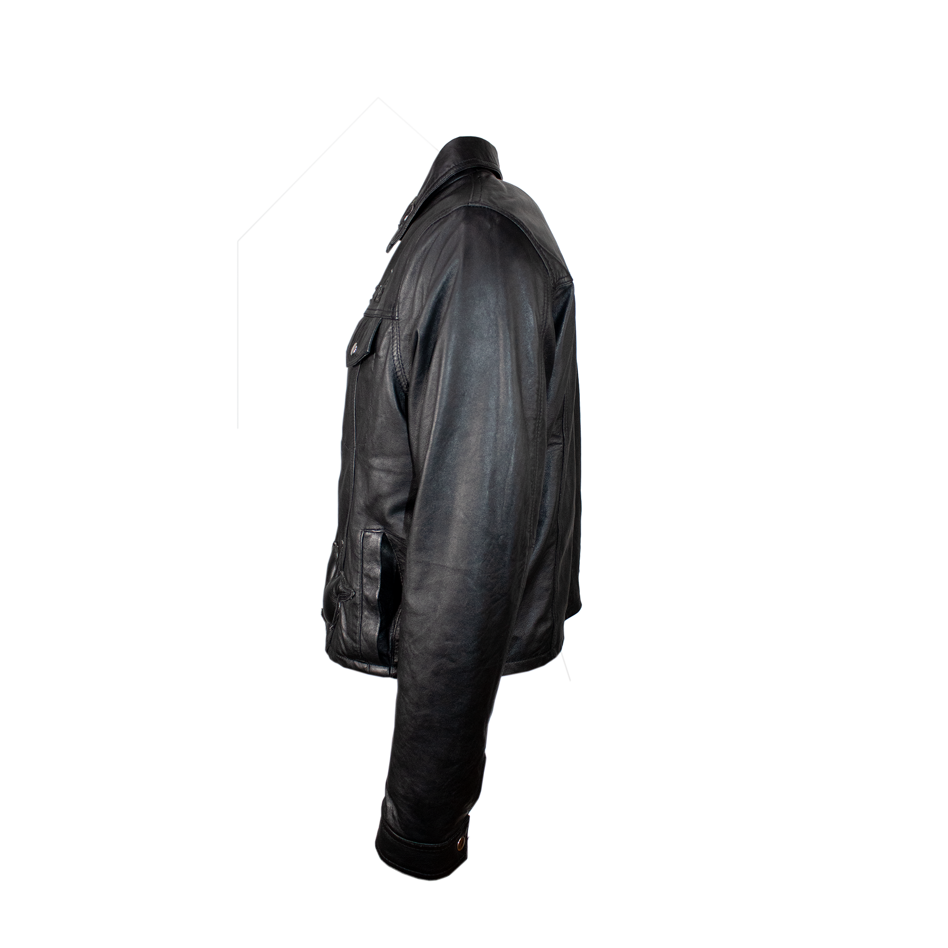 LEATHER 3D BIRD JACKET IN BLACK