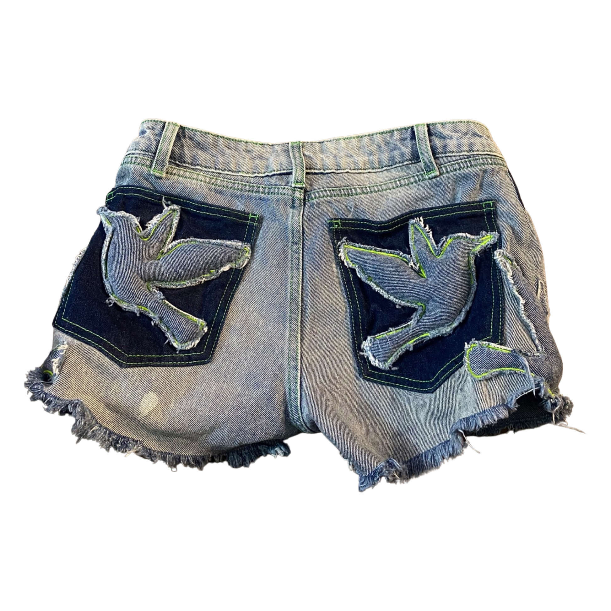 LH 3D Birds Denim Short Shorts